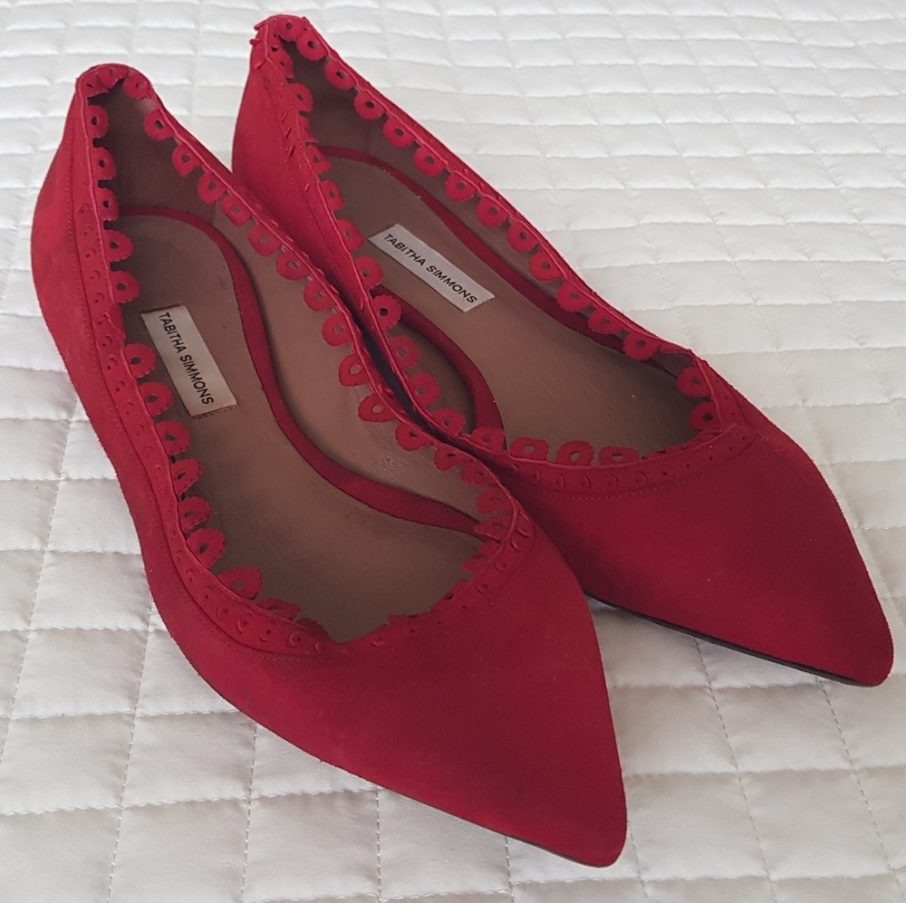 Tabitha Simmons laser cut suede flats 37,5